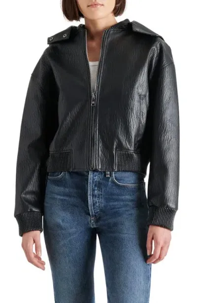 Steve Madden Zephyra Faux Leather Jacket In Black