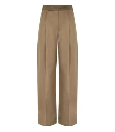 Stine Goya Beige Satin Wide Leg Trousers In Brown