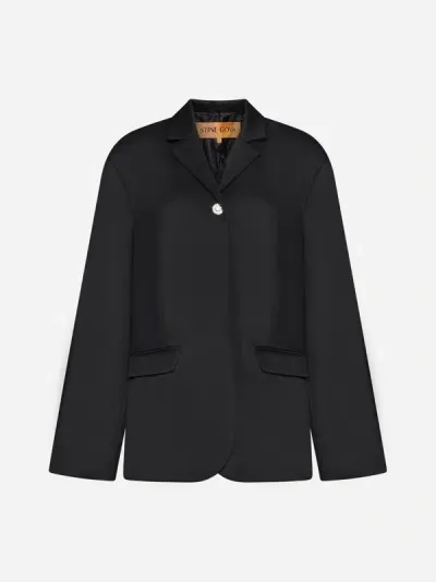 Stine Goya Notched-collar Single-breasted Blazer In Black