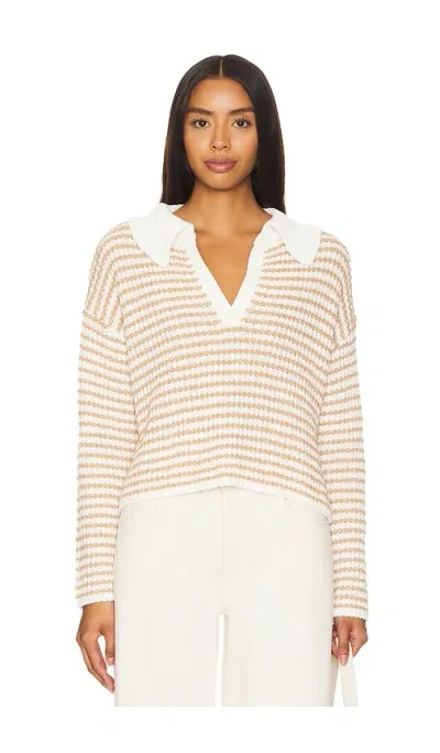 Stitches & Stripes Westport Polo Pullover In Chalk Combo