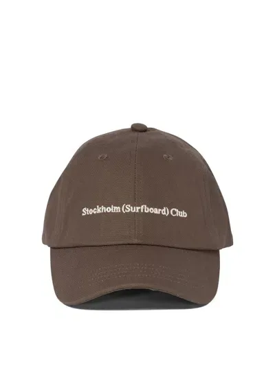 Stockholm Surfboard Club Baseball Cap With Embroidered Logo In Brown