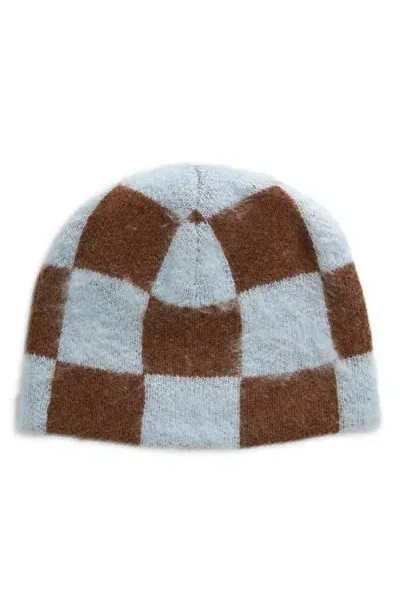 Stockholm Surfboard Club Gas Reversible Check Beanie In 蓝色