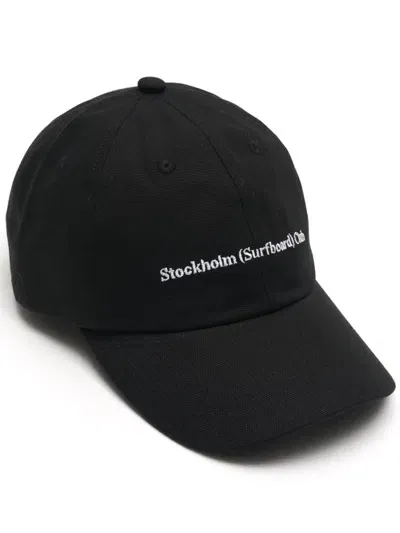 Stockholm Surfboard Club Baseball Cap With Embroidered Logo In 黑色