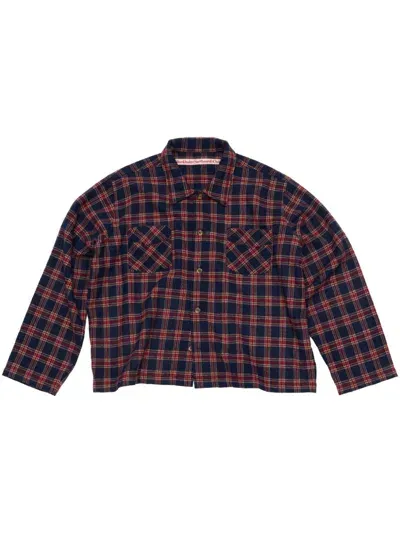 Stockholm Surfboard Club Tartan-check Overshirt In Red