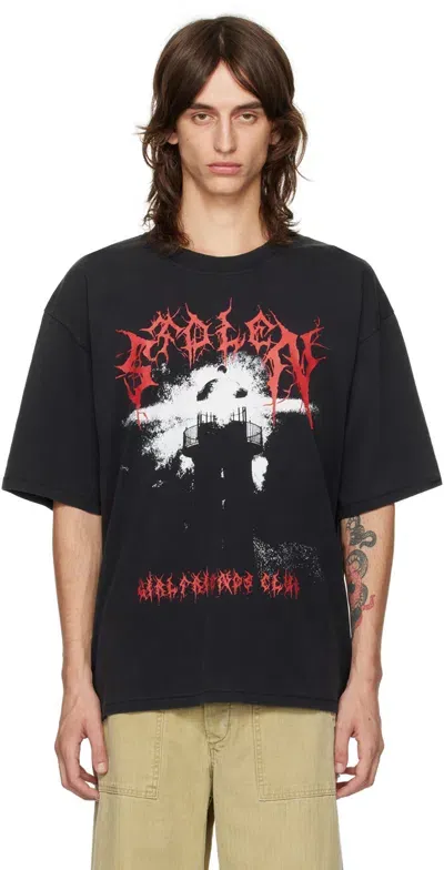 Stolen Girlfriends Club Black Death Metal T-shirt In Washed Black