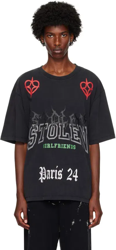 Stolen Girlfriends Club Black Power Of Paris T-shirt In Washed Black