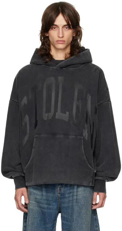 Stolen Girlfriends Club Black Varsity Hoodie In Aged Charcoal