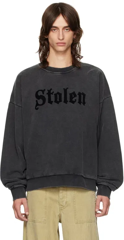 Stolen Girlfriends Club Black Velvet Underground Sweatshirt In Aged Charcoal