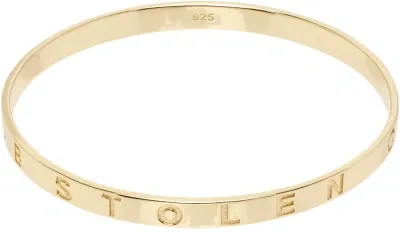 Stolen Girlfriends Club Gold Stolen Bangle Bracelet In 18k Gold Plated