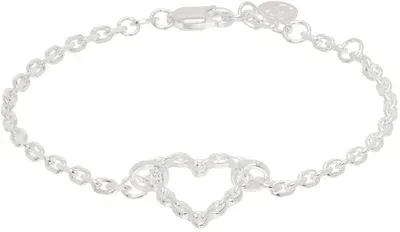 Stolen Girlfriends Club Silver Chain Heart Bracelet In Sterling Silver