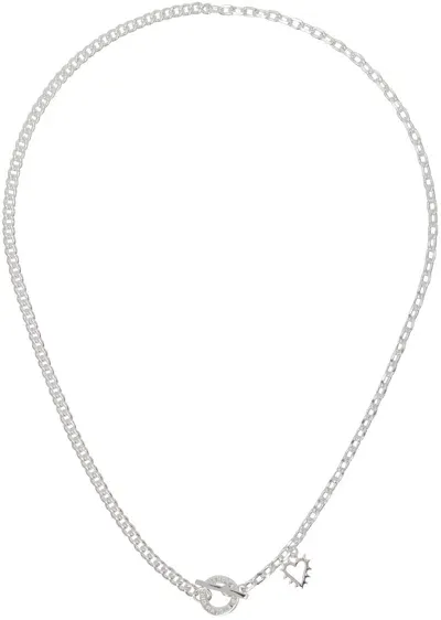 Stolen Girlfriends Club Silver T-bar Halo Necklace In Sterling Silver