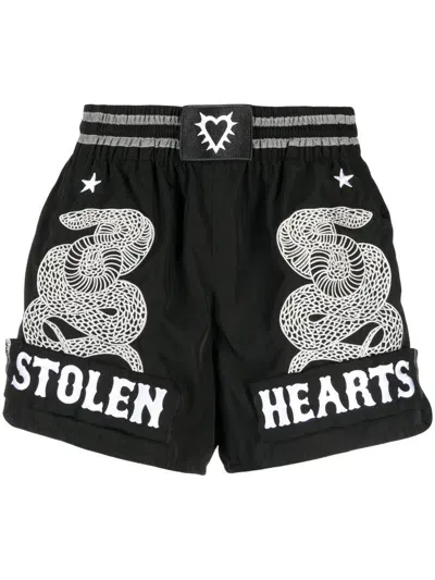 Stolen Girlfriends Club Snake Charmer Shorts In Schwarz