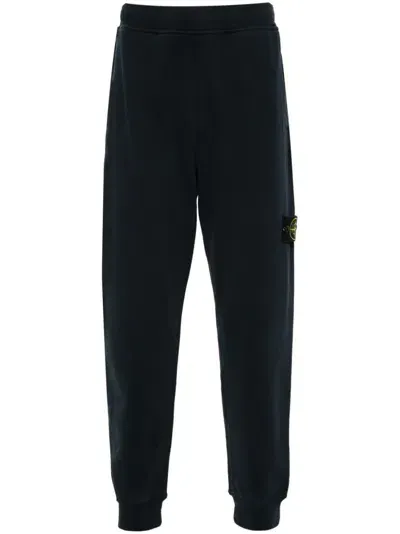 Stone Island Compass-badge Cotton Track Pants In Blue