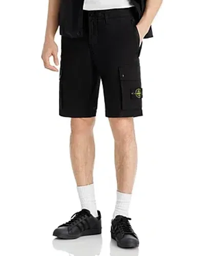 Stone Island Bermuda Cargo Shorts In Black