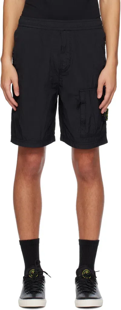 Stone Island Black L0219 Nylon Etal Econyl Shorts In V0029 Black