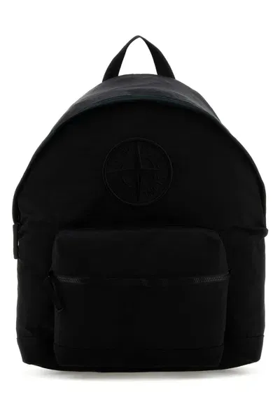 Stone Island Black Nylon Backpack