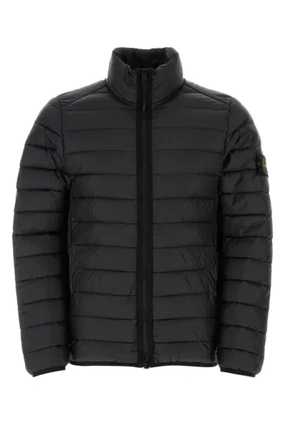 Stone Island Black Nylon Down Jacket