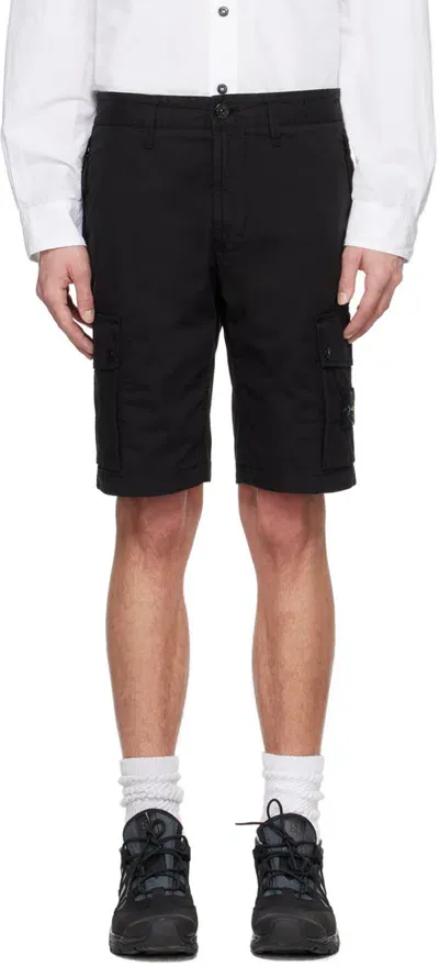 Stone Island Black Patch Shorts In A0029 Black