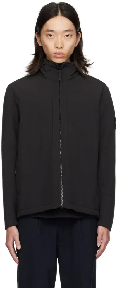 Stone Island Black Soft Shell Jacket In V0029 Black