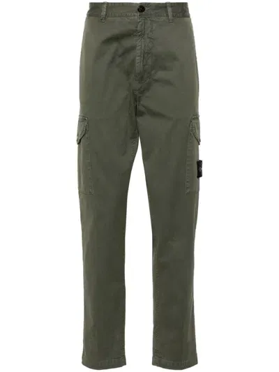 Stone Island Broken-twill Trousers In Green