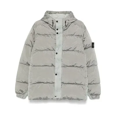 Stone Island Nylon Down Jacket In Grey