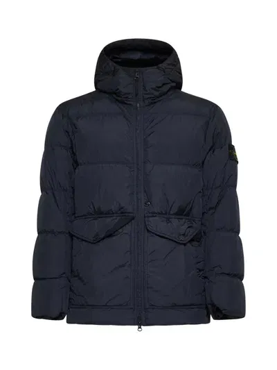 Stone Island Coats In Blue