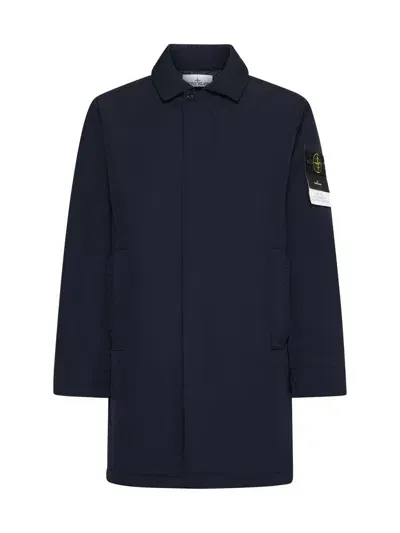 Stone Island Coats In Blue