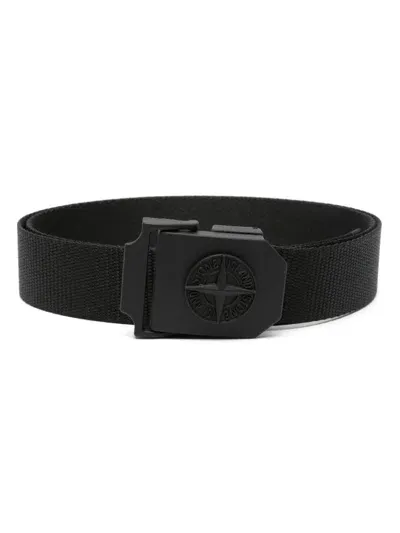 Stone Island Men's Compass Buckle Belt In A0029 Black