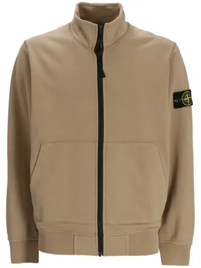 Stone Island Compass-badge Cotton Jacket In Neutrals