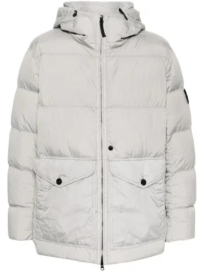 Stone Island Compass-badge Padded Jacket In Grey