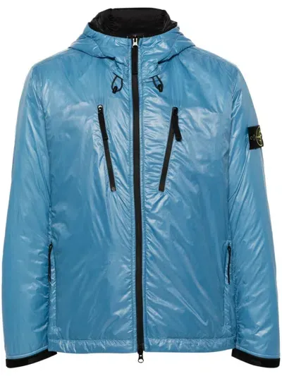 Stone Island Compass-badge Puffer Jacket In Blue