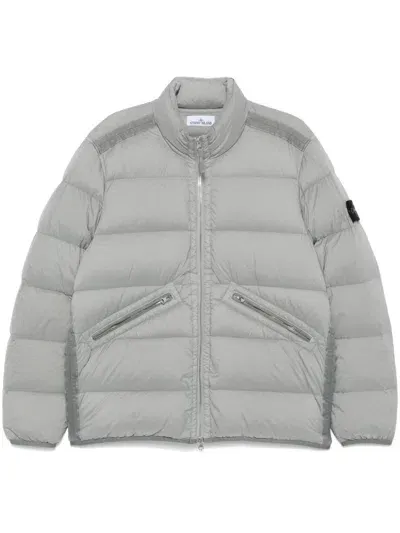 Stone Island Compass-badge Puffer Jacket In Grey