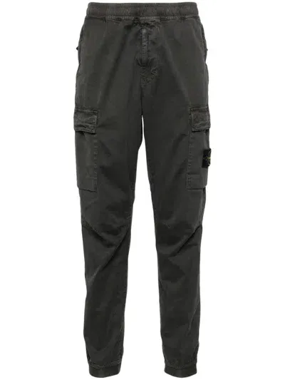 Stone Island Compass-badge Trousers In Grau