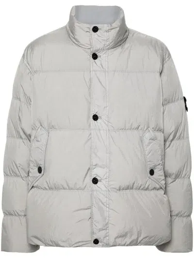 Stone Island Compass-logo Padded Jacket In Grey