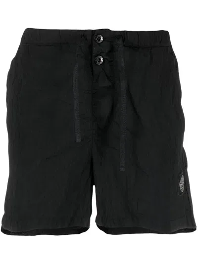 Stone Island Compass-motif Swim Shorts In Black