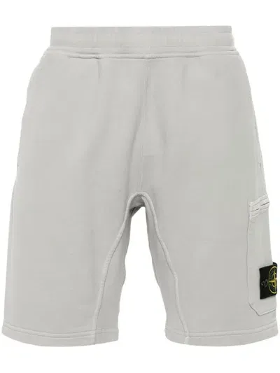 Stone Island Compass-patch Bermuda Shorts In Grey