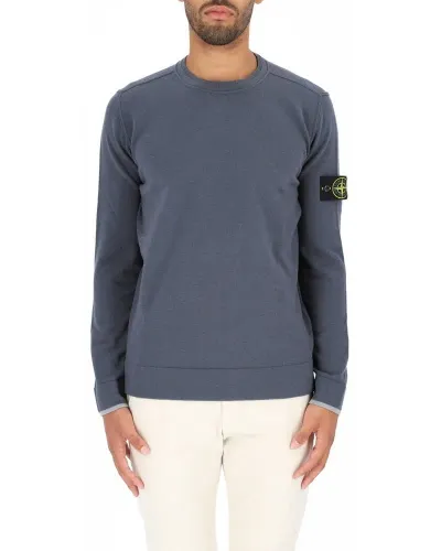 Stone Island Compass Patch Crewneck Jumper In Grey