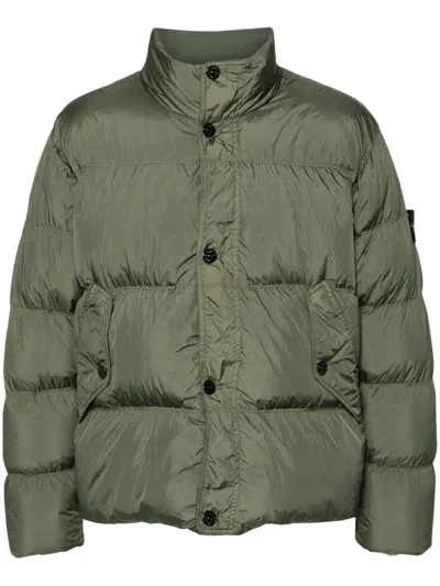 Stone Island Compass Puffer Jacket In Green