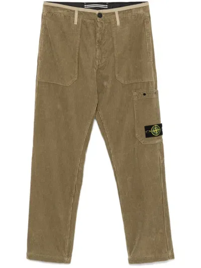 Stone Island Corduroy Trousers In Biscuit