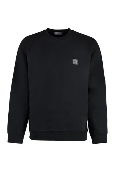 Stone Island Cotton Crew-neck Sweatshirt In Black