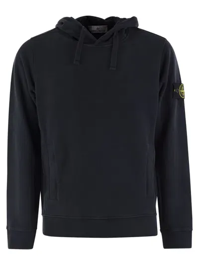 Stone Island Cotton Hoodie In Navy