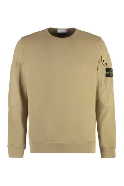 Stone Island Cotton Sweatshirt In Brown