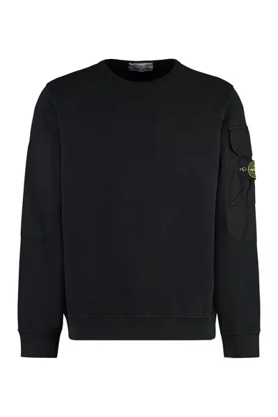 Stone Island Cotton Sweatshirt In Black