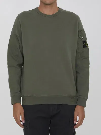 Stone Island Cotton Sweatshirt In Green