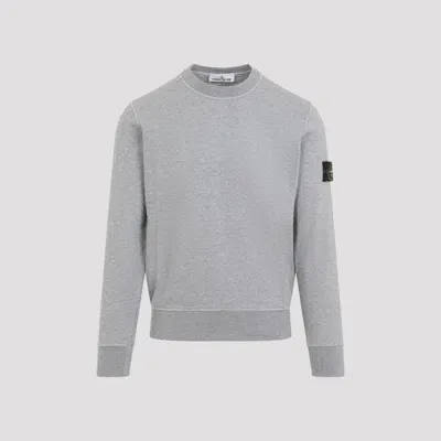 Stone Island Cotton Sweatshirt In Am Melange Grey