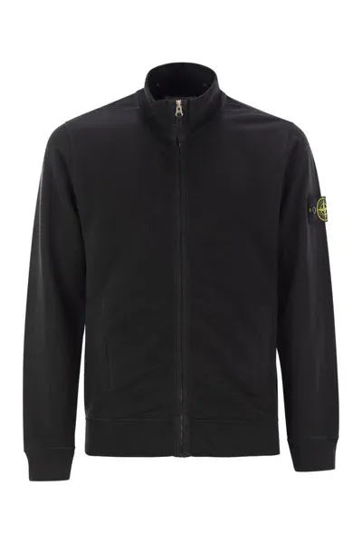 Stone Island Cotton Sweatshirt With Zip In Green