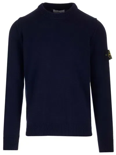 Stone Island Crewneck Sweater In Blue