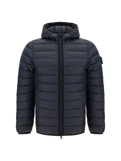 Stone Island Down Jacket In Black