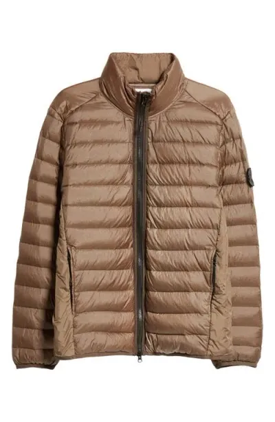 Stone Island Down Puffer Jacket In Walnut