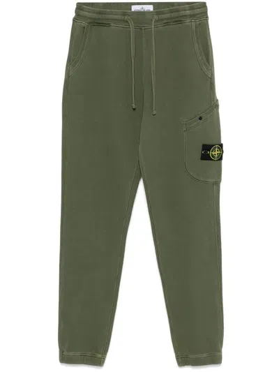 Stone Island Compass-badge Track Pants In Green